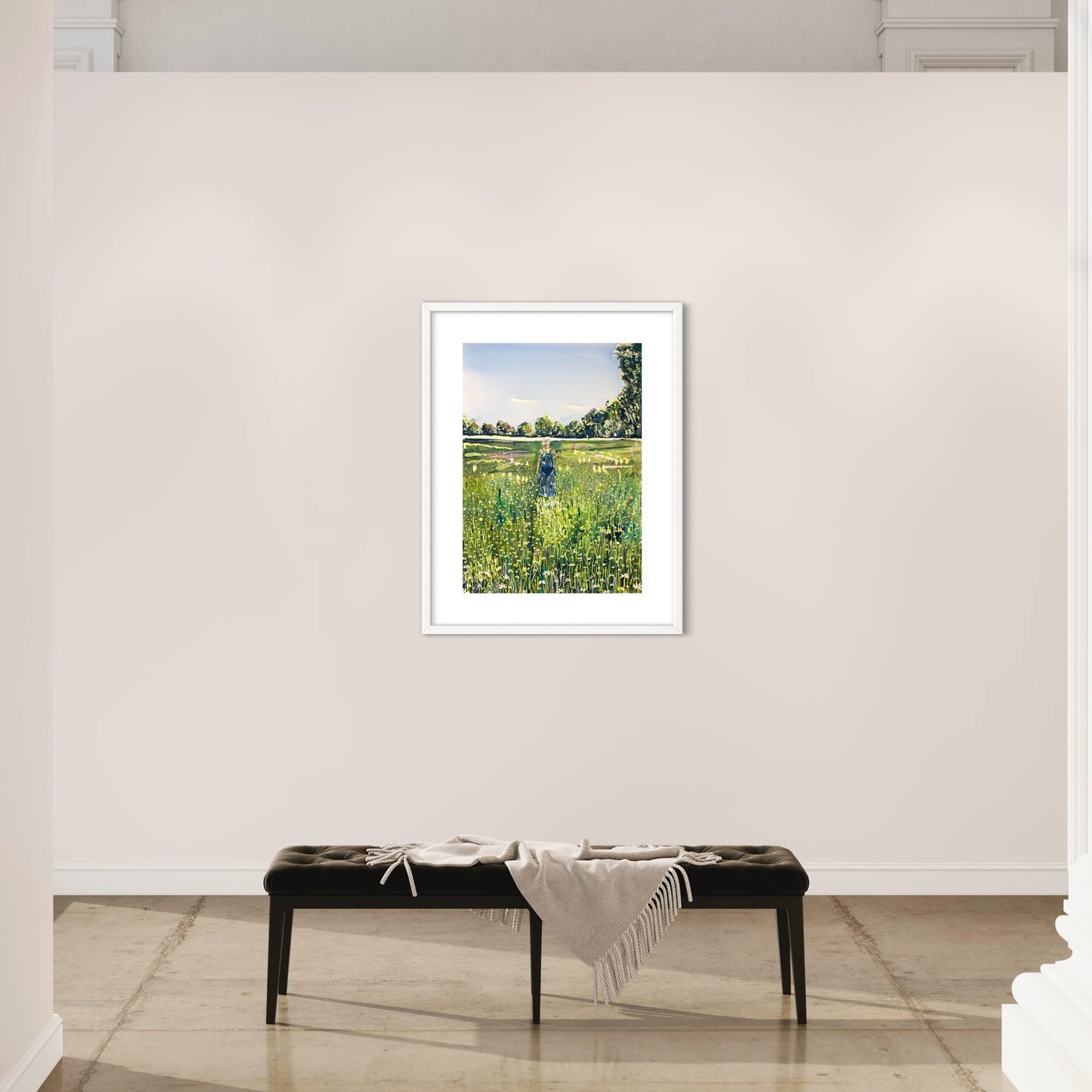 With Daises (Original, Signed and Framed)