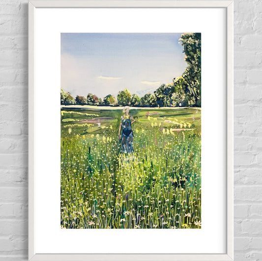 With Daises (Original, Signed and Framed)