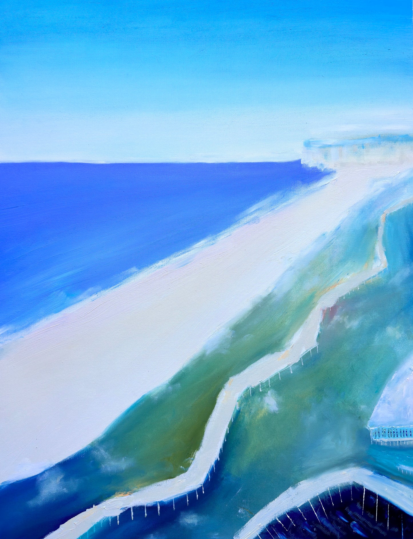 Walkway to the beach bar (Original, Signed and Framed)