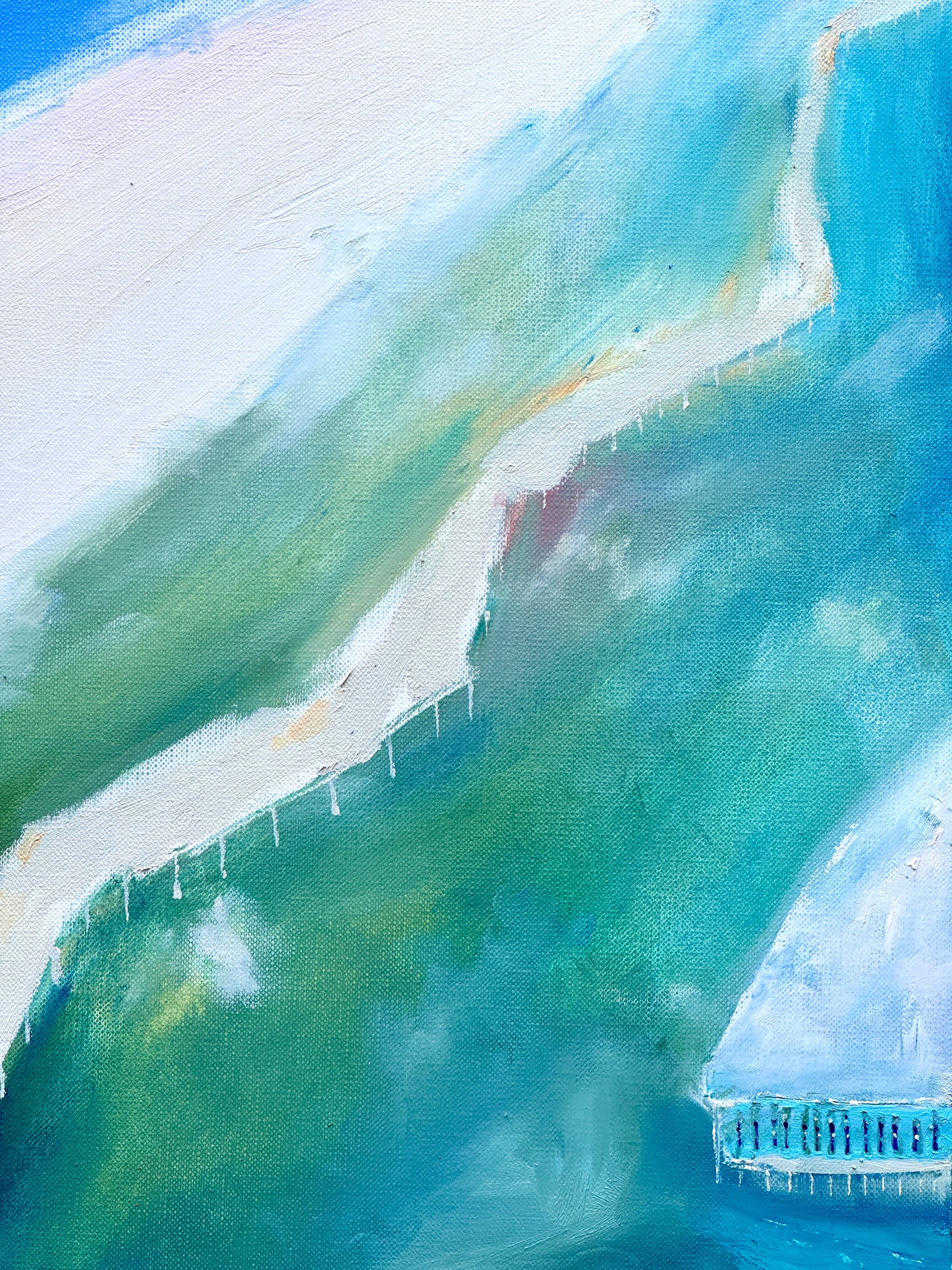 Walkway to the beach bar (Original, Signed and Framed)