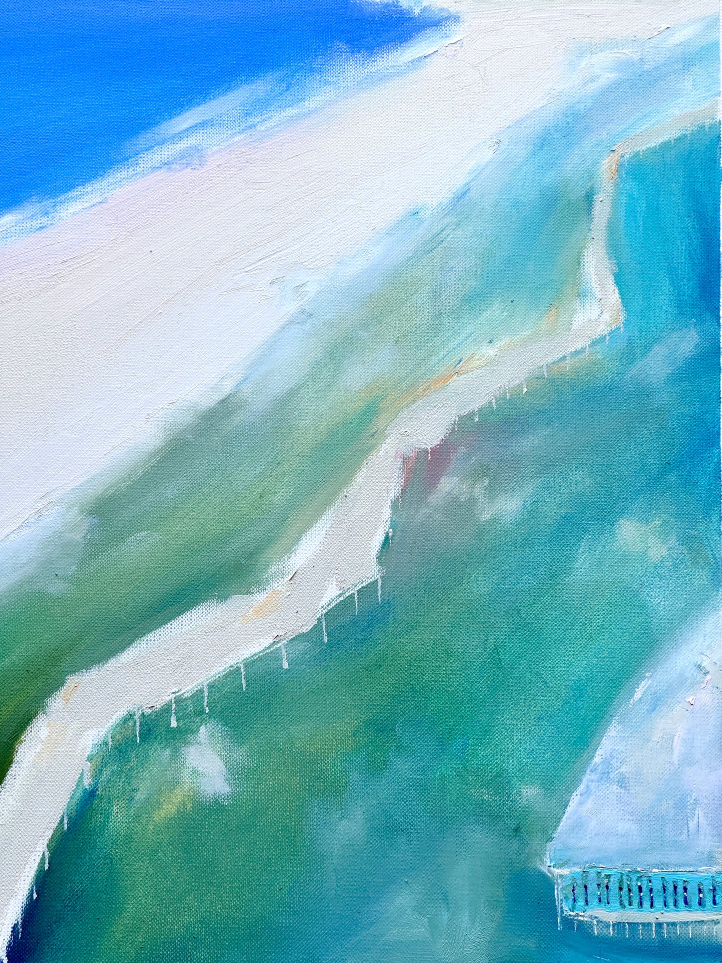 Walkway to the beach bar (Original, Signed and Framed)