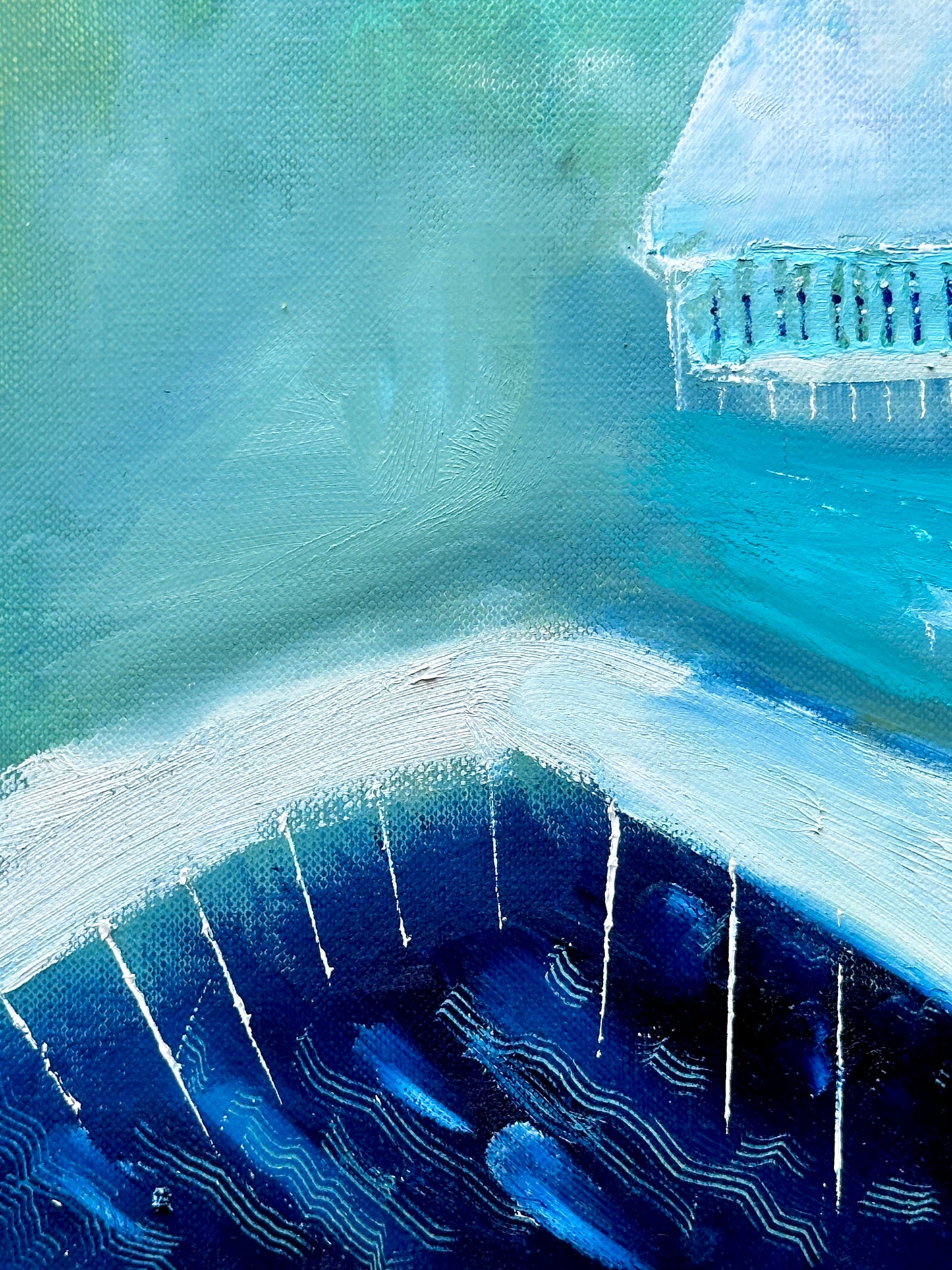 Walkway to the beach bar (Original, Signed and Framed)