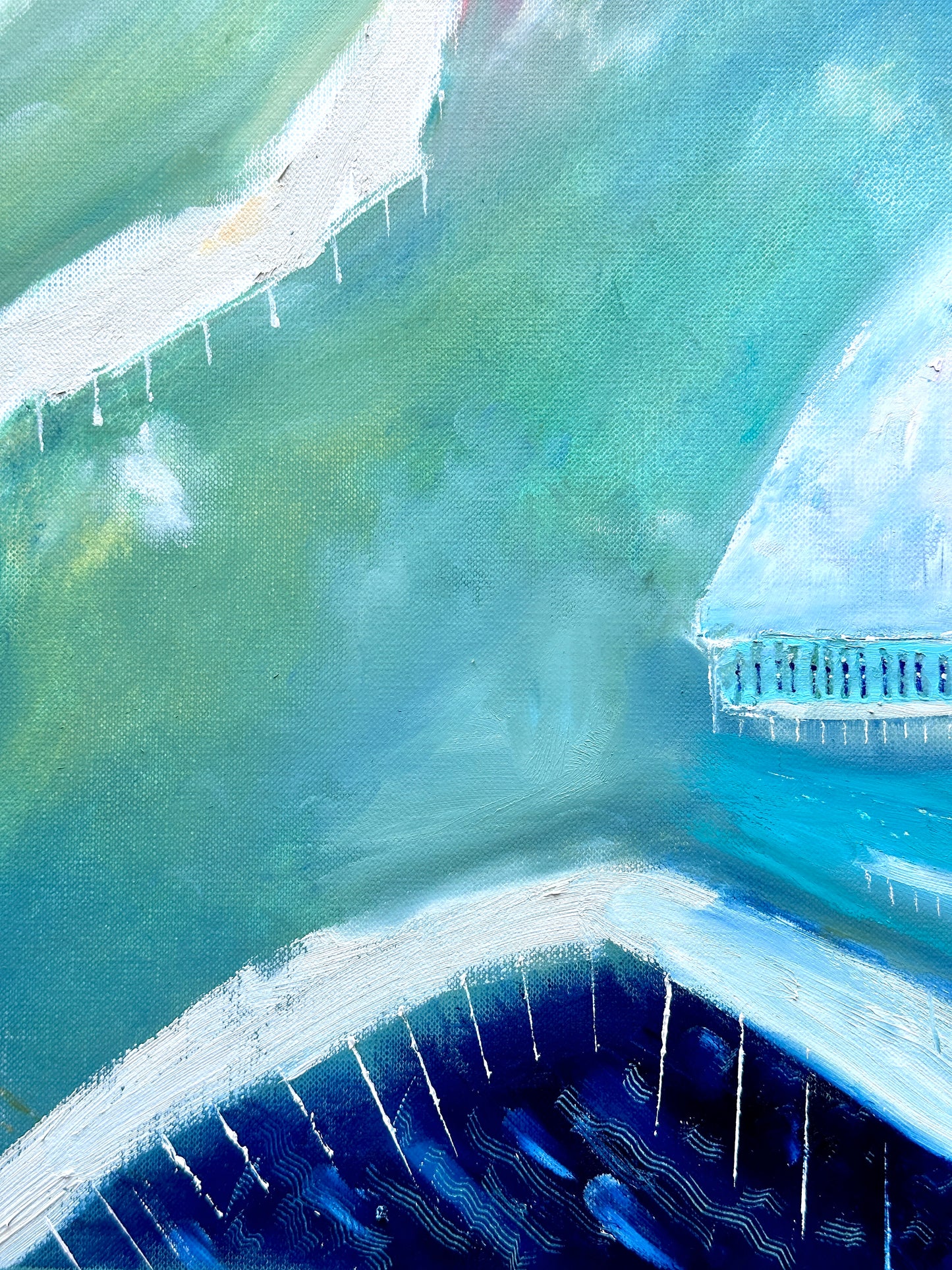 Walkway to the beach bar (Original, Signed and Framed)