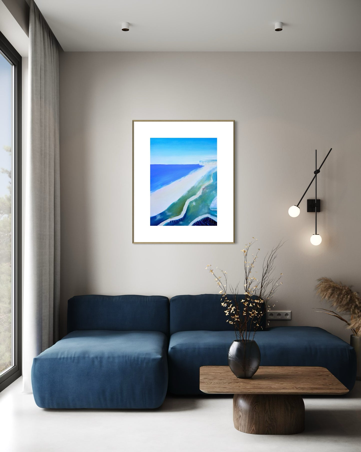 Walkway to the beach bar (Original, Signed and Framed)