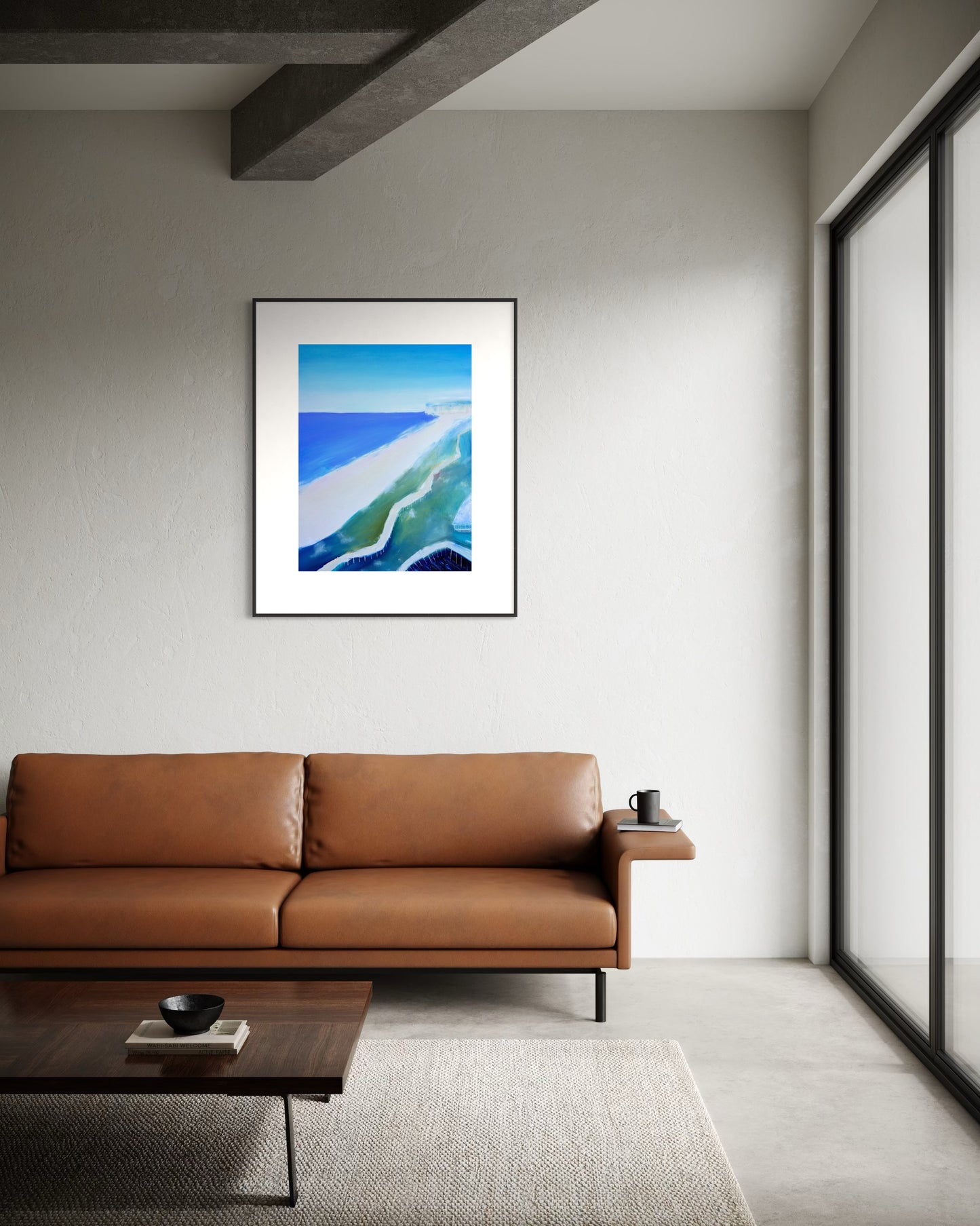 Walkway to the beach bar (Original, Signed and Framed)