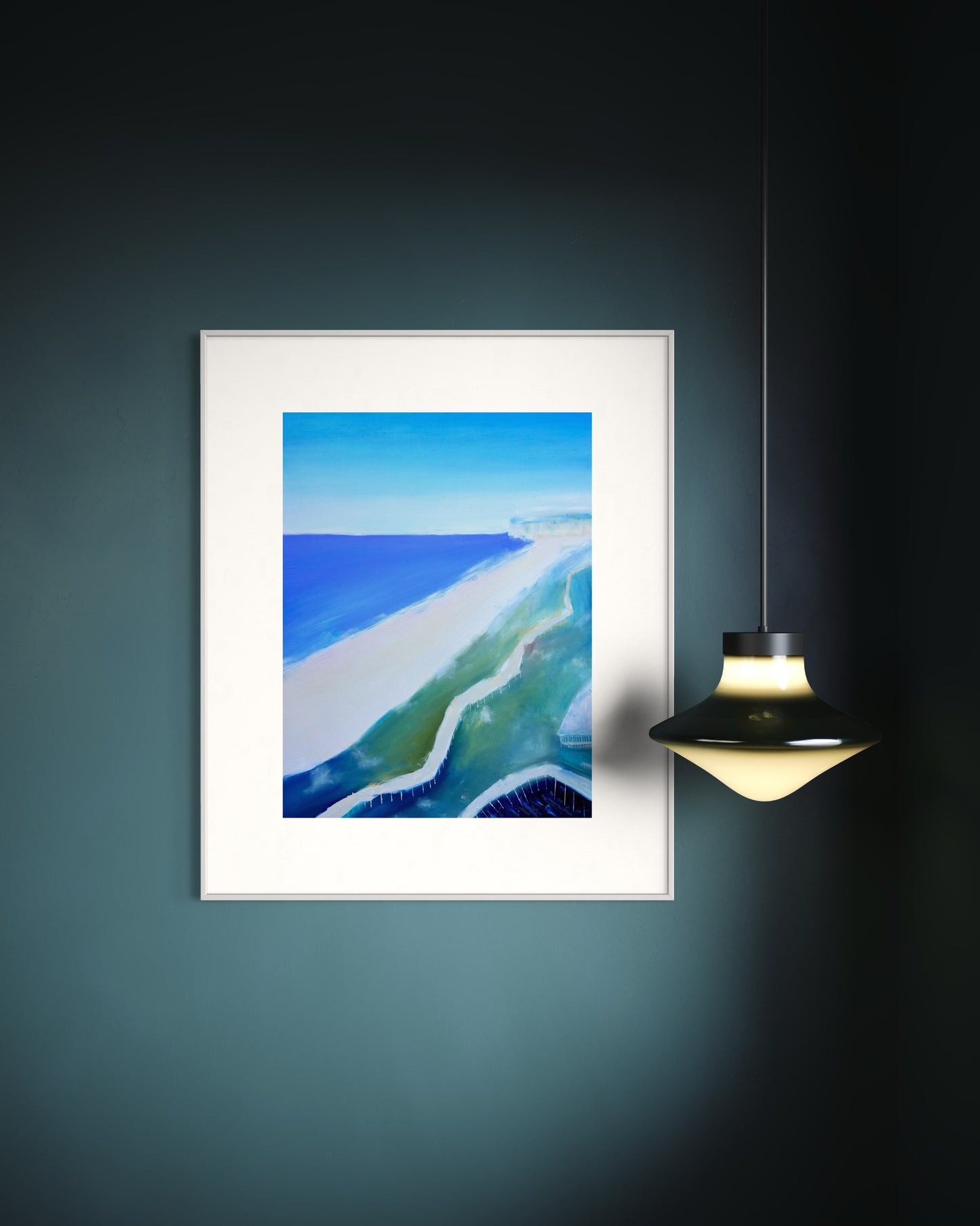 Walkway to the beach bar (Original, Signed and Framed)