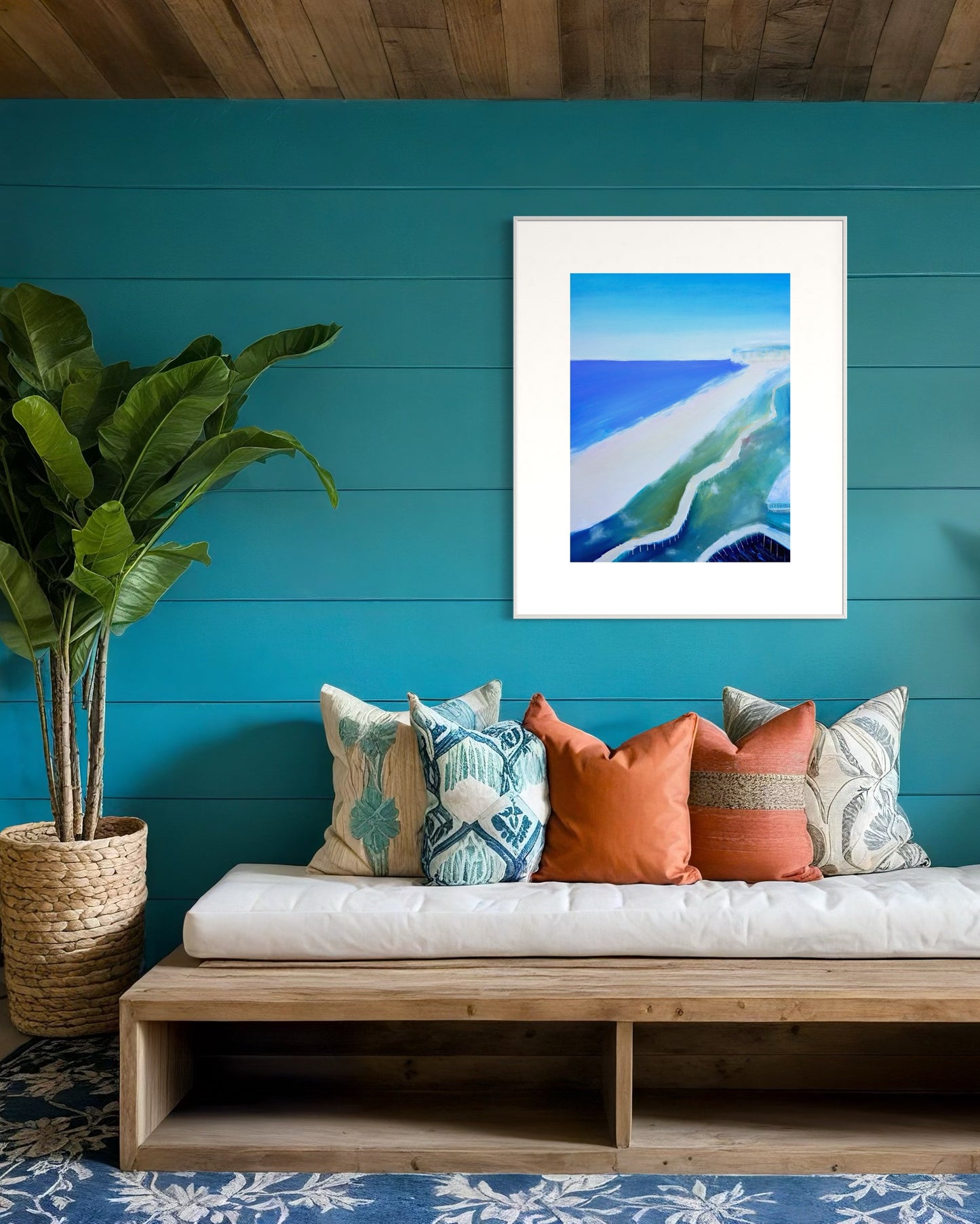 Walkway to the beach bar (Original, Signed and Framed)