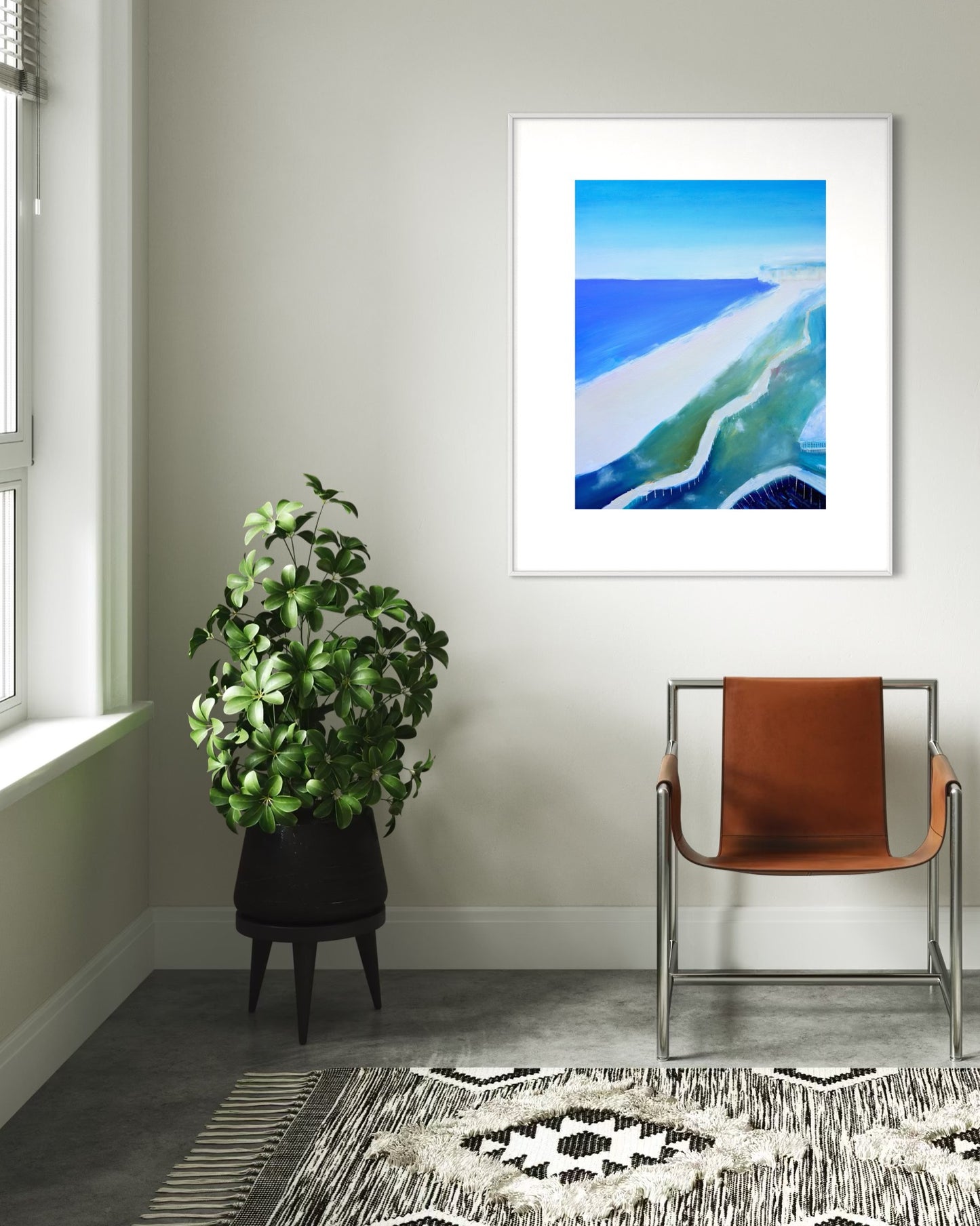 Walkway to the beach bar (Original, Signed and Framed)