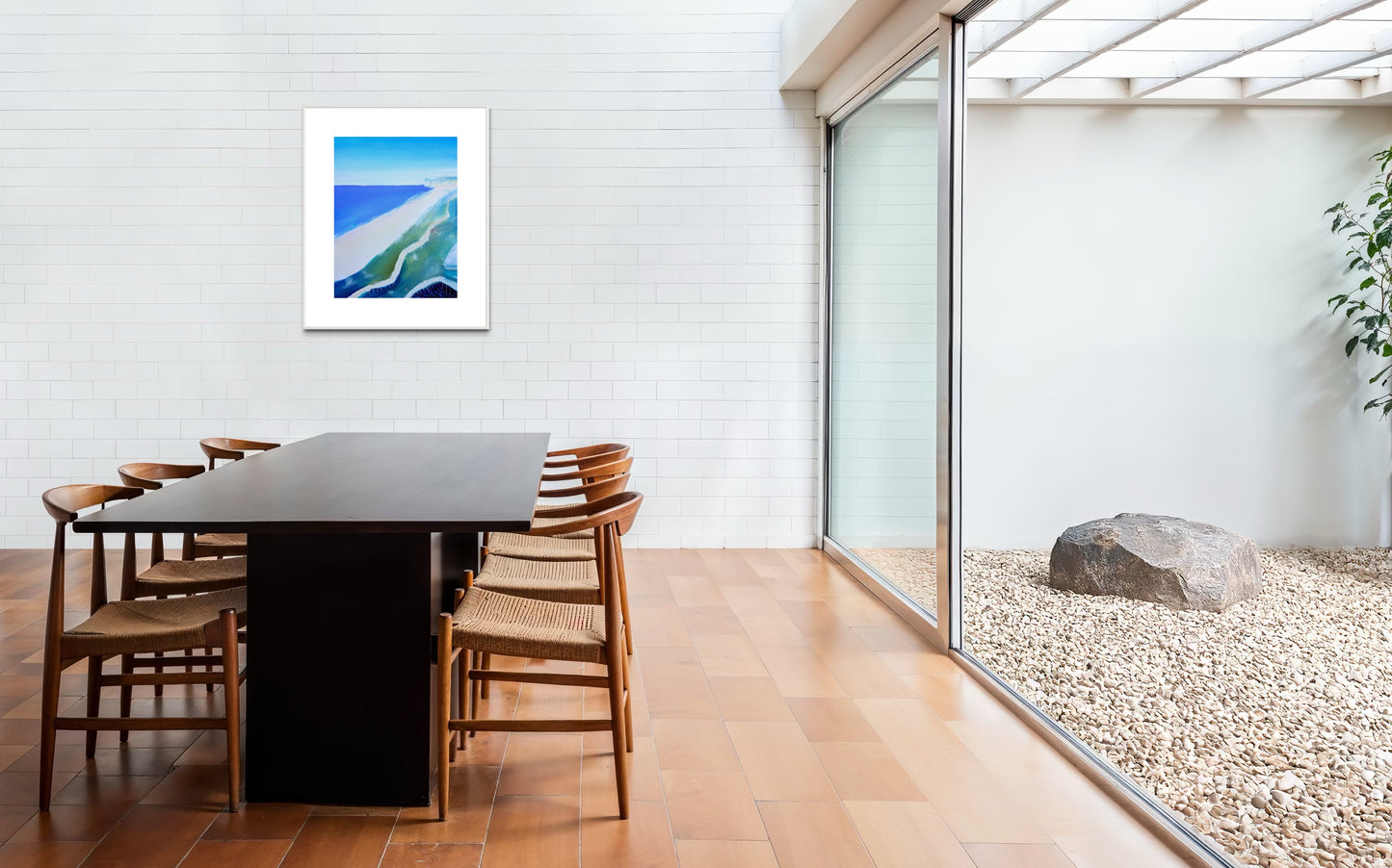 Walkway to the beach bar (Original, Signed and Framed)