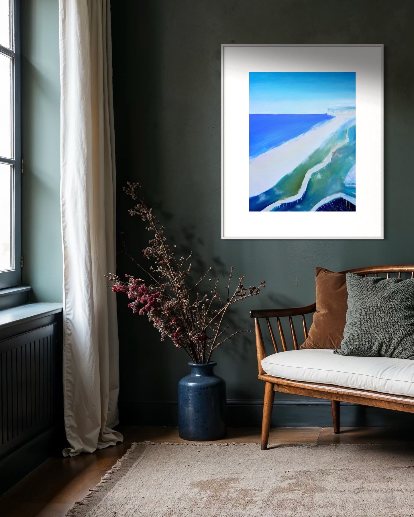 Walkway to the beach bar (Original, Signed and Framed)