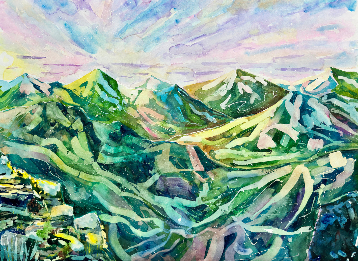 Through the valley before sunset (Original, Signed and Framed)