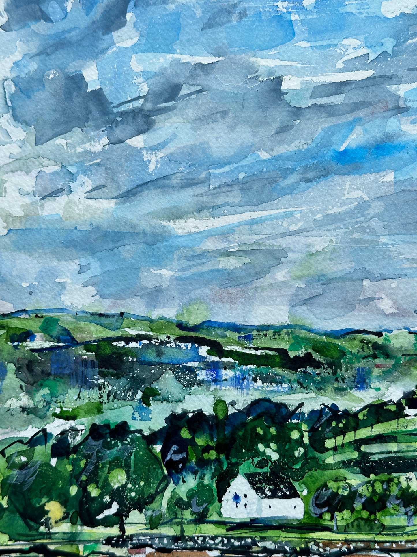 Greens and Blues (Original, Signed and Framed)