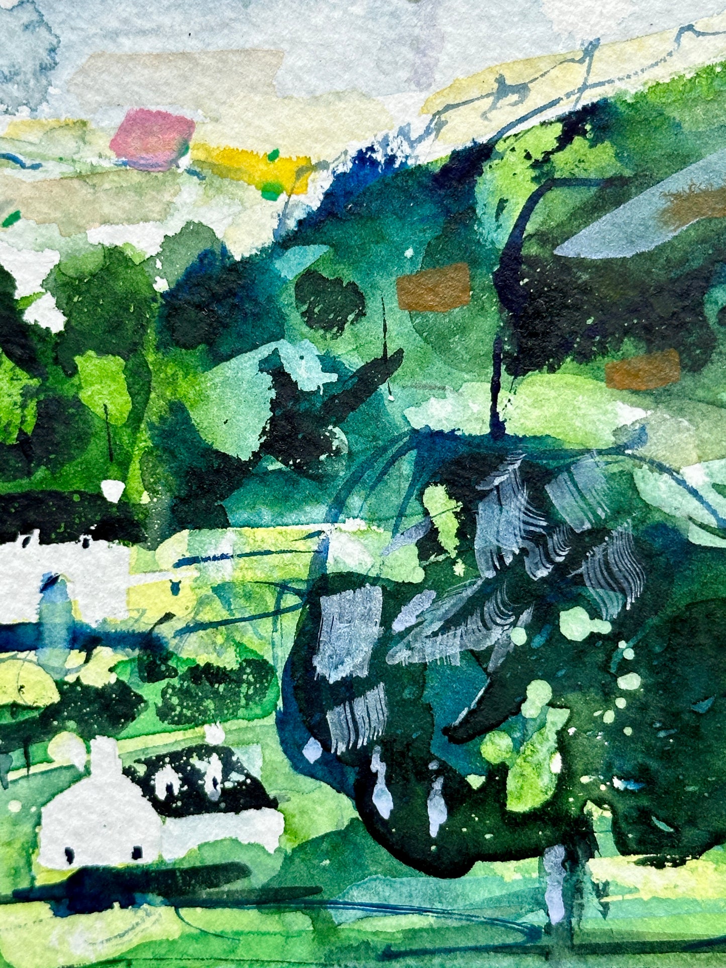 Greens and Blues (Original, Signed and Framed)