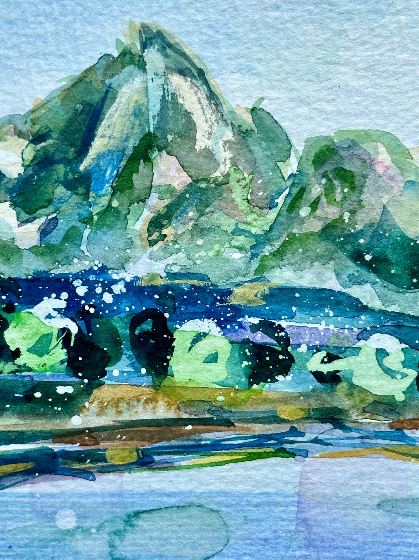 Sun Haze Island (Original, Signed and Framed)