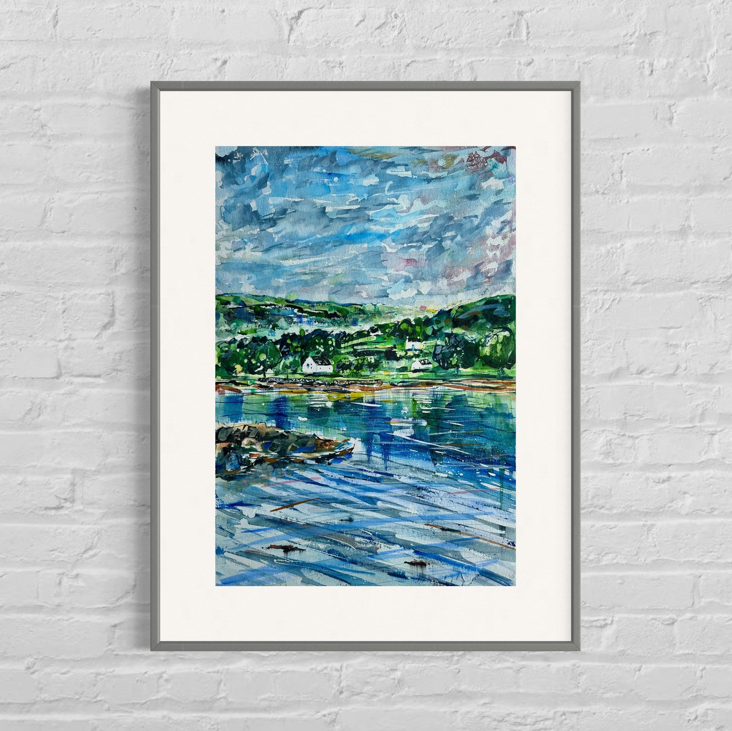 Greens and Blues (Original, Signed and Framed)