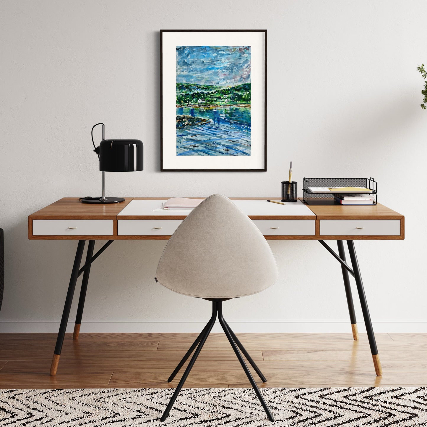Greens and Blues (Original, Signed and Framed)