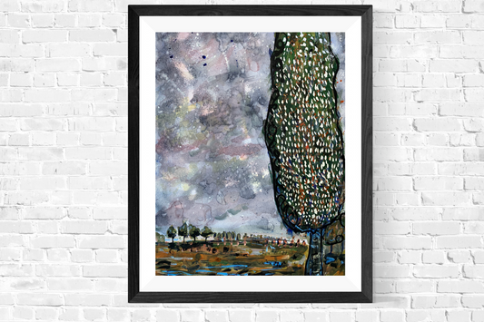 Large original landscape painting by Matt Brown, inspired by Van Gogh