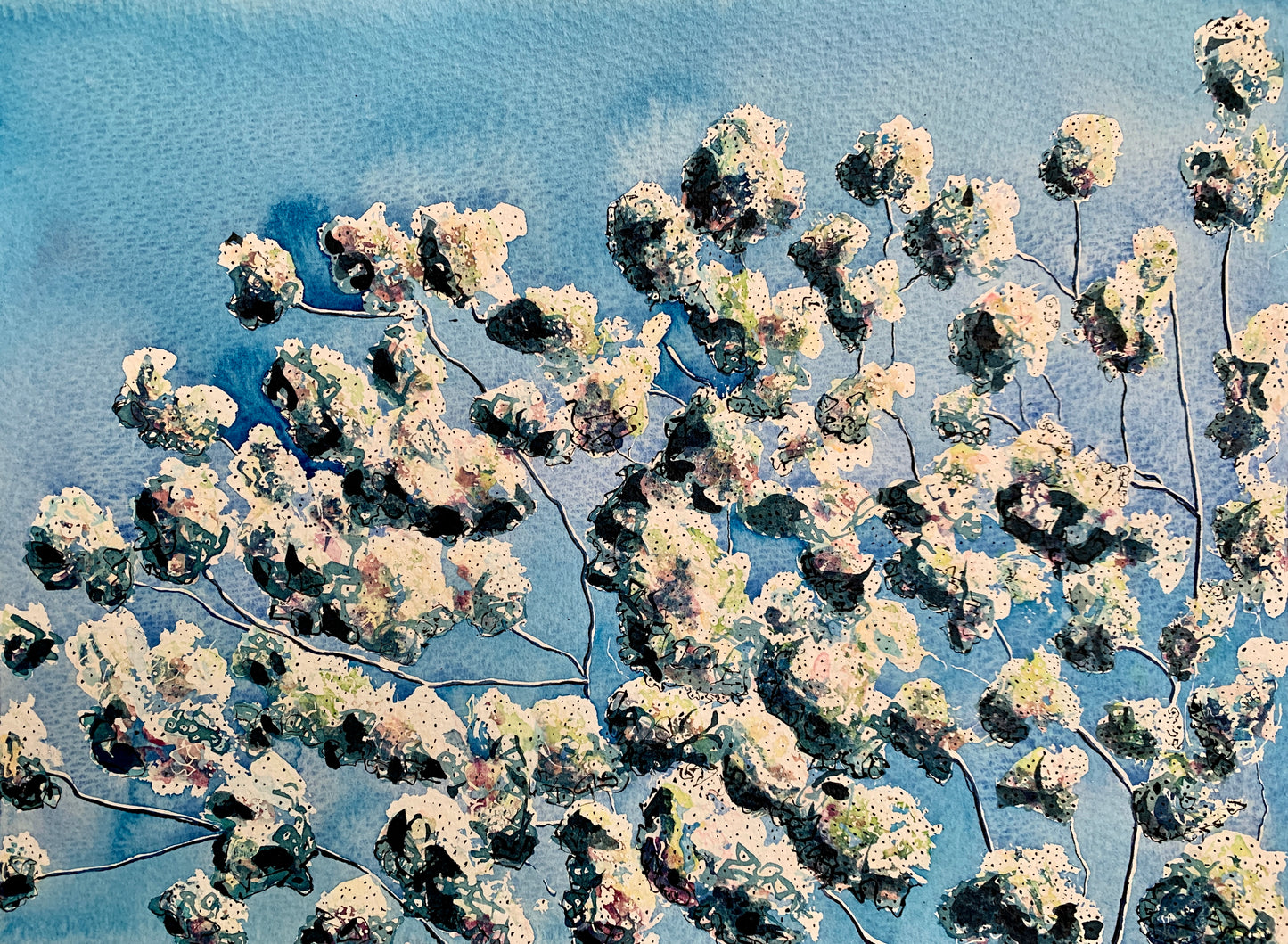 Apple Blossom Sky (Original, Signed and Framed)