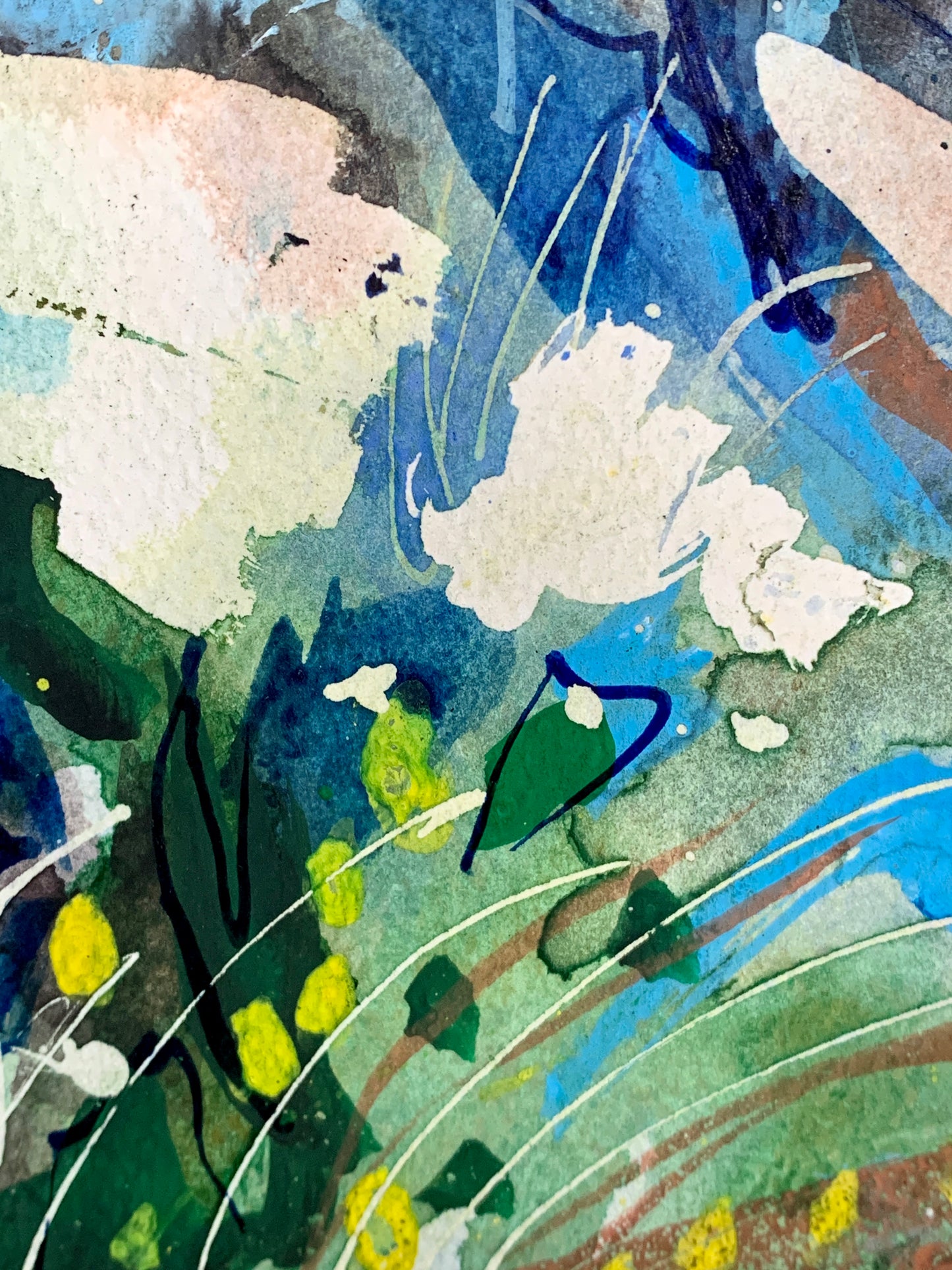 Expressive brushstrokes and lines inspired by Matisse and Kandinsky