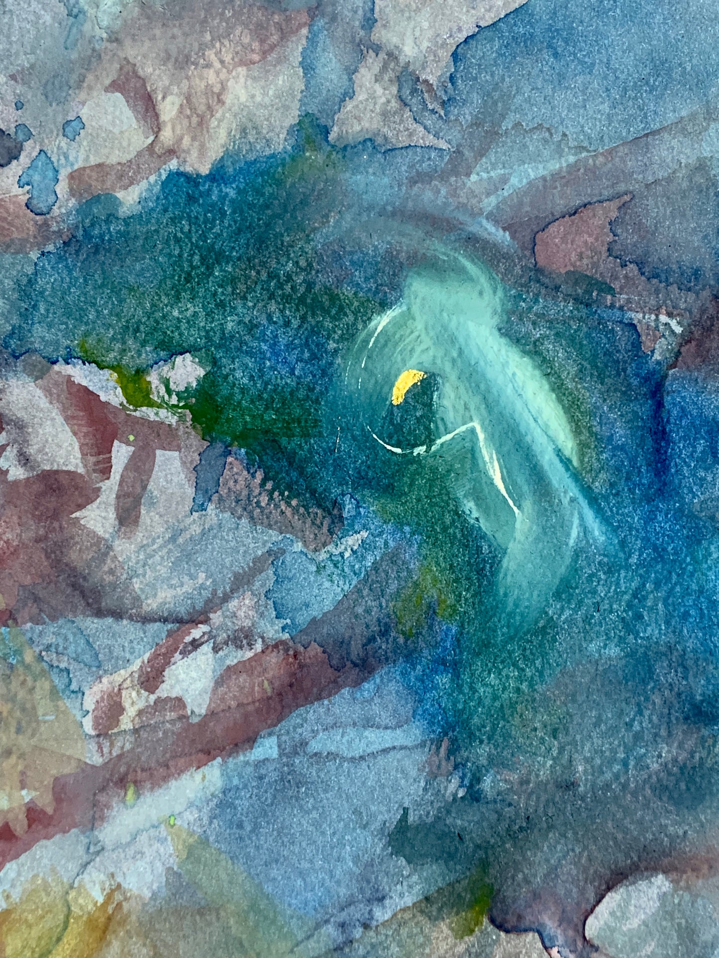 Gold leaf mixed media fine art