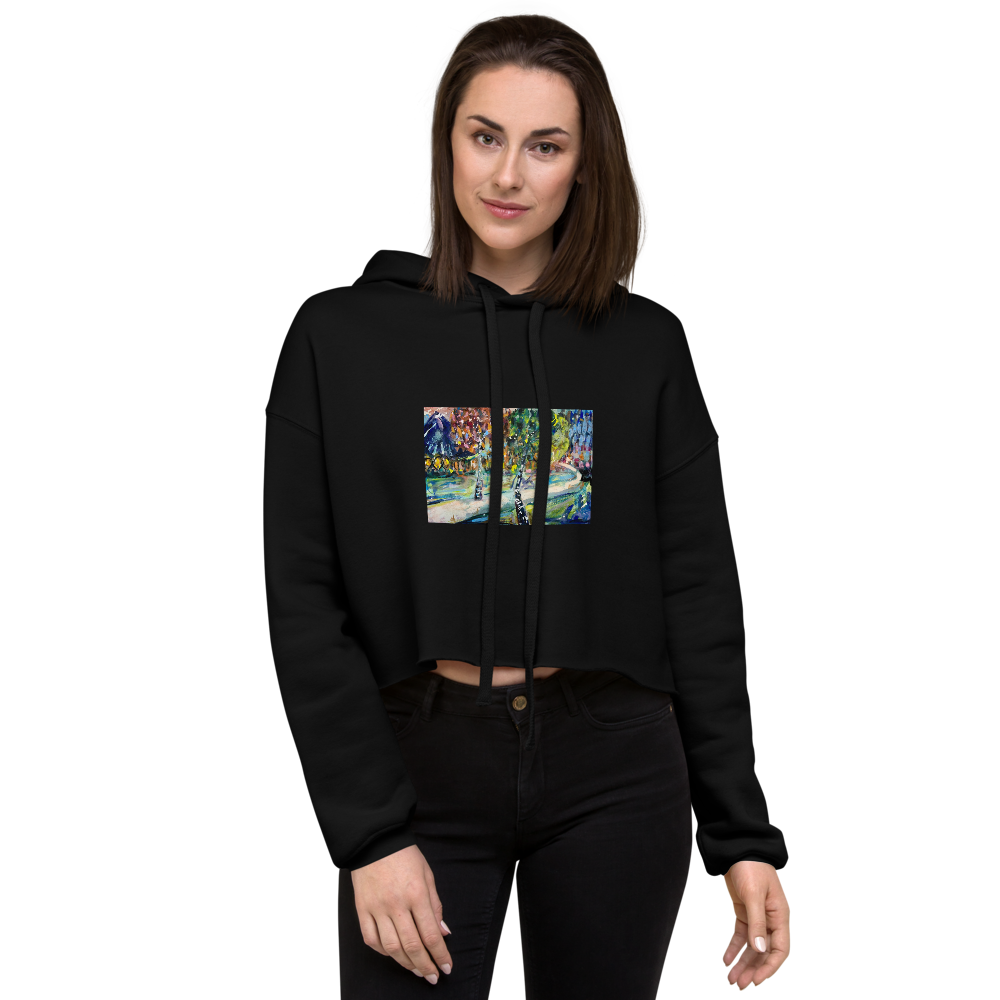 Crop Hoodie - Three Trees