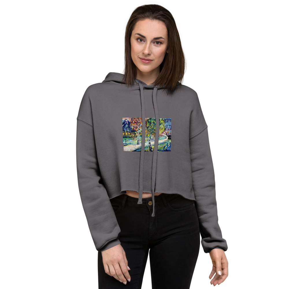 Crop Hoodie - Three Trees