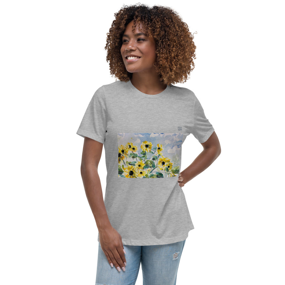 Women's Relaxed T-Shirt - Sunflowers