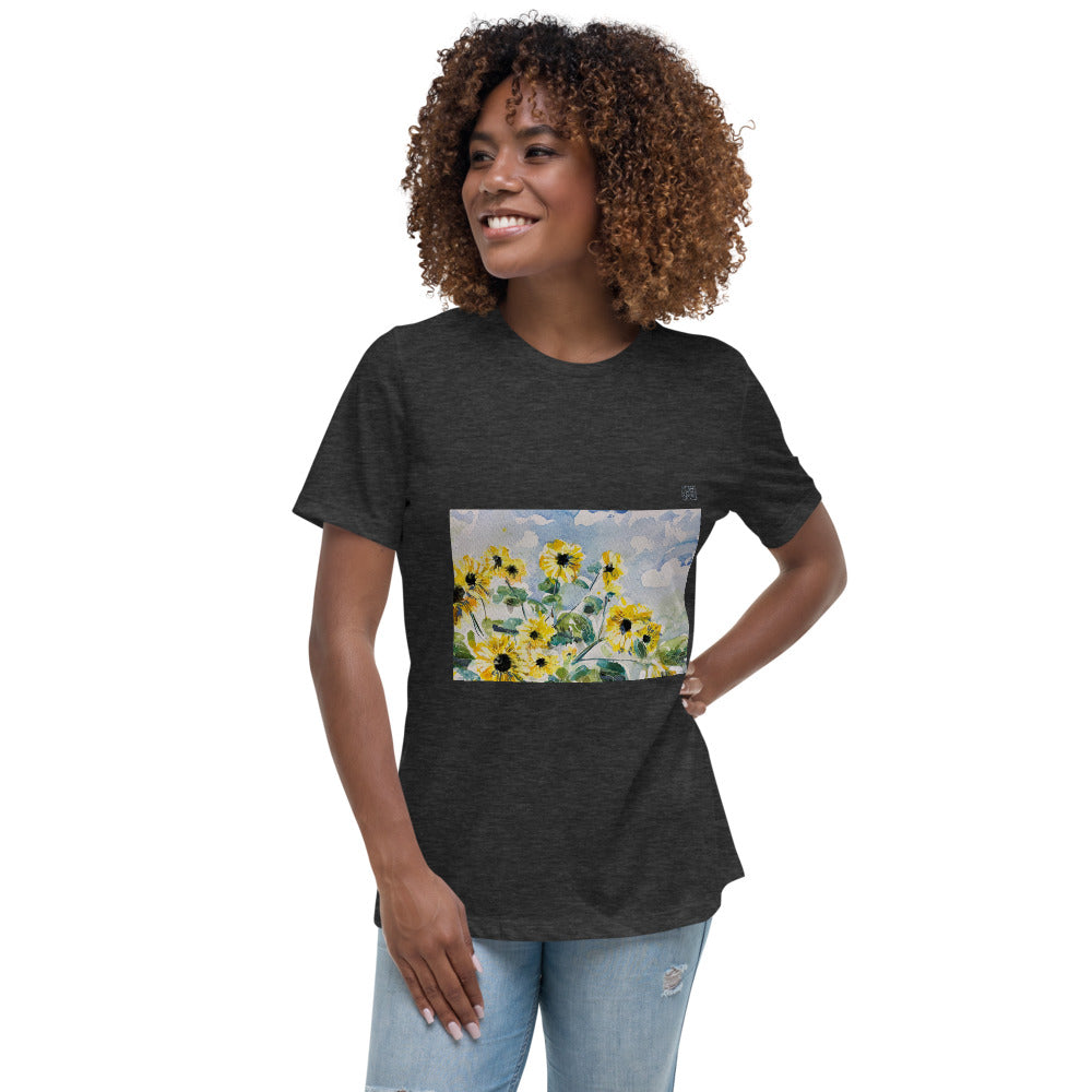 Women's Relaxed T-Shirt - Sunflowers