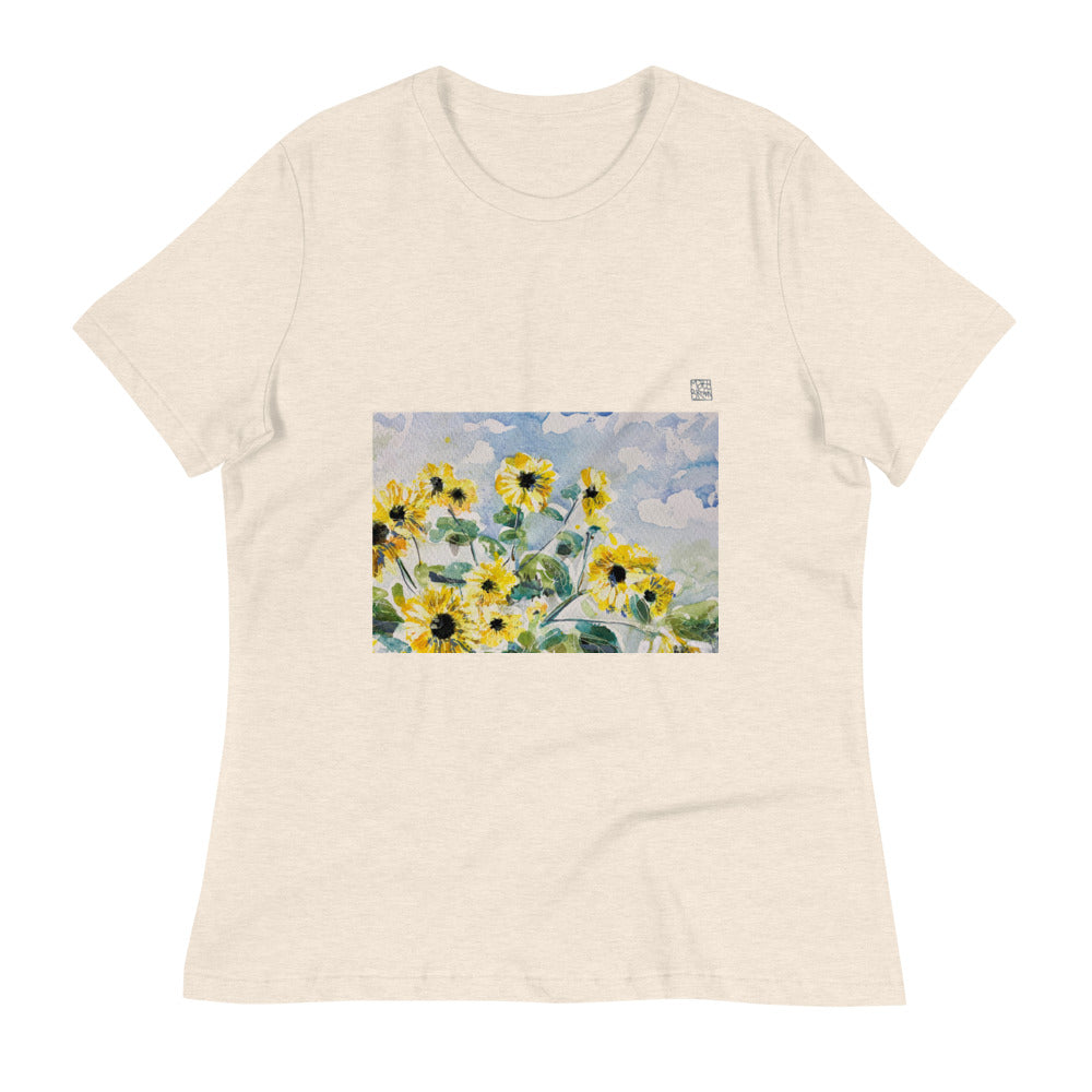Women's Relaxed T-Shirt - Sunflowers