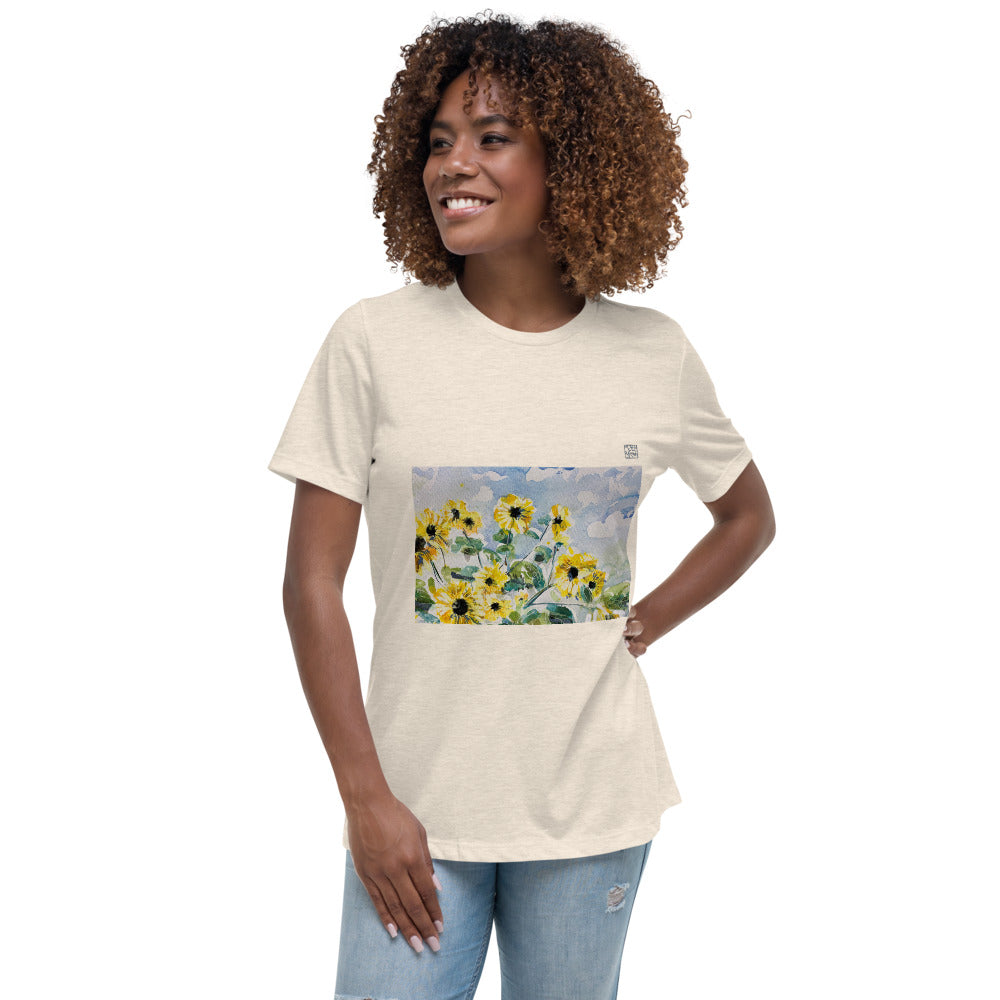 Women's Relaxed T-Shirt - Sunflowers