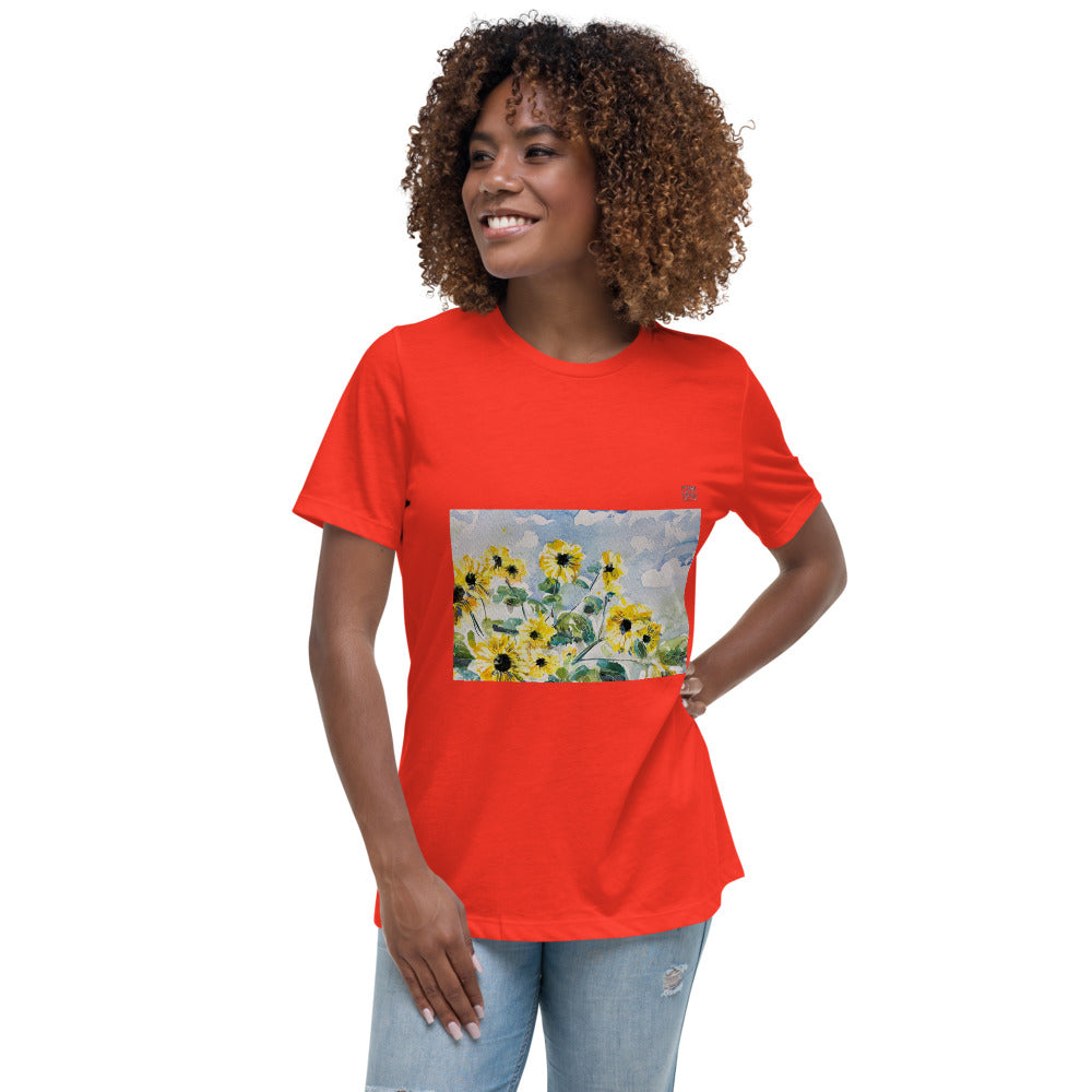 Women's Relaxed T-Shirt - Sunflowers