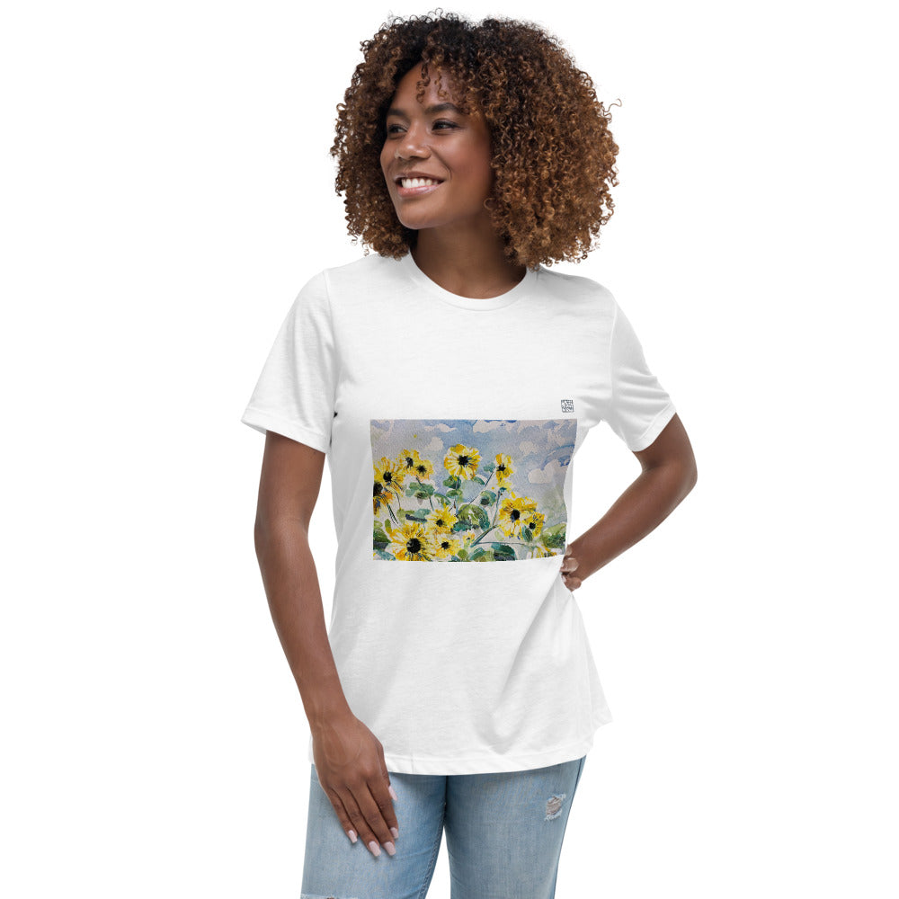 Women's Relaxed T-Shirt - Sunflowers