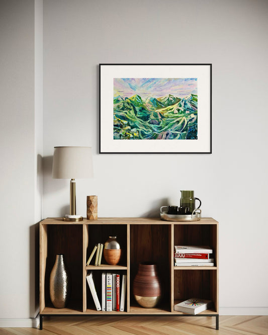 Through the valley before sunset (Original, Signed and Framed)