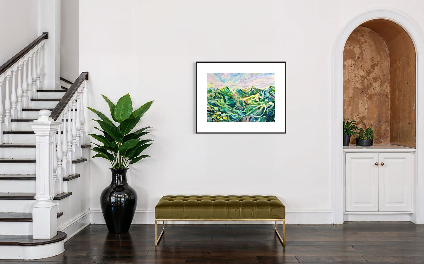Through the valley before sunset (Original, Signed and Framed)