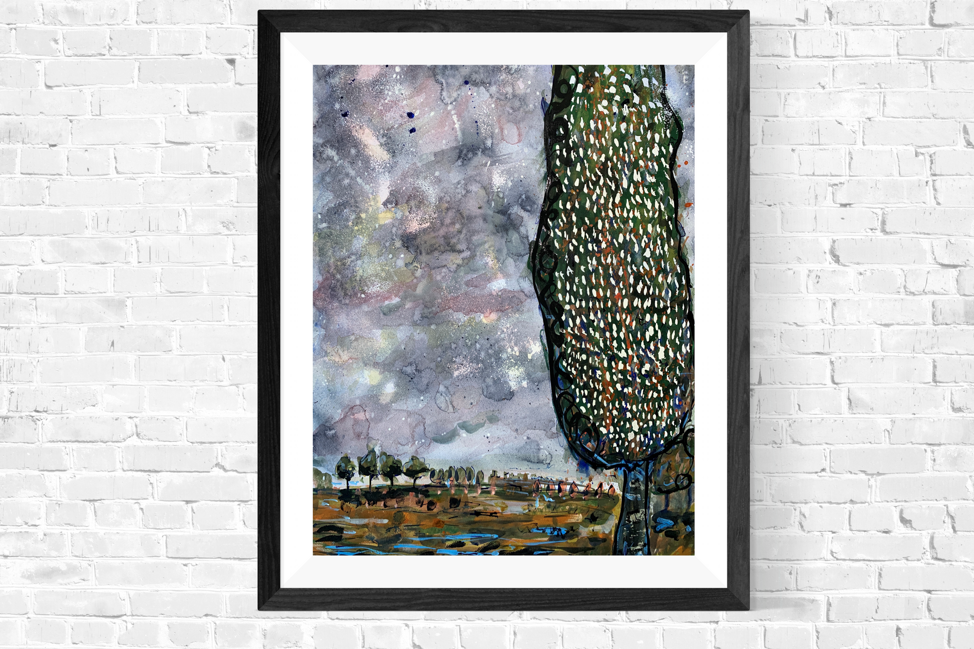 Large original landscape painting by Matt Brown, inspired by Van Gogh