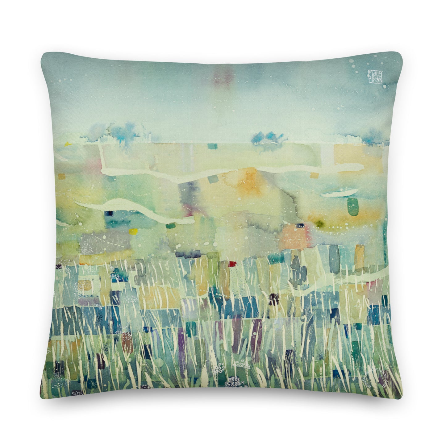 Large Luxury Art Print Cushion - Poppy in a Barley Field (56cm x 56cm)