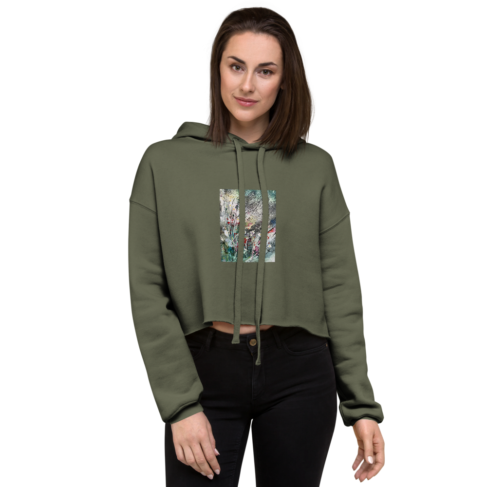 Crop Hoodie - Flowers