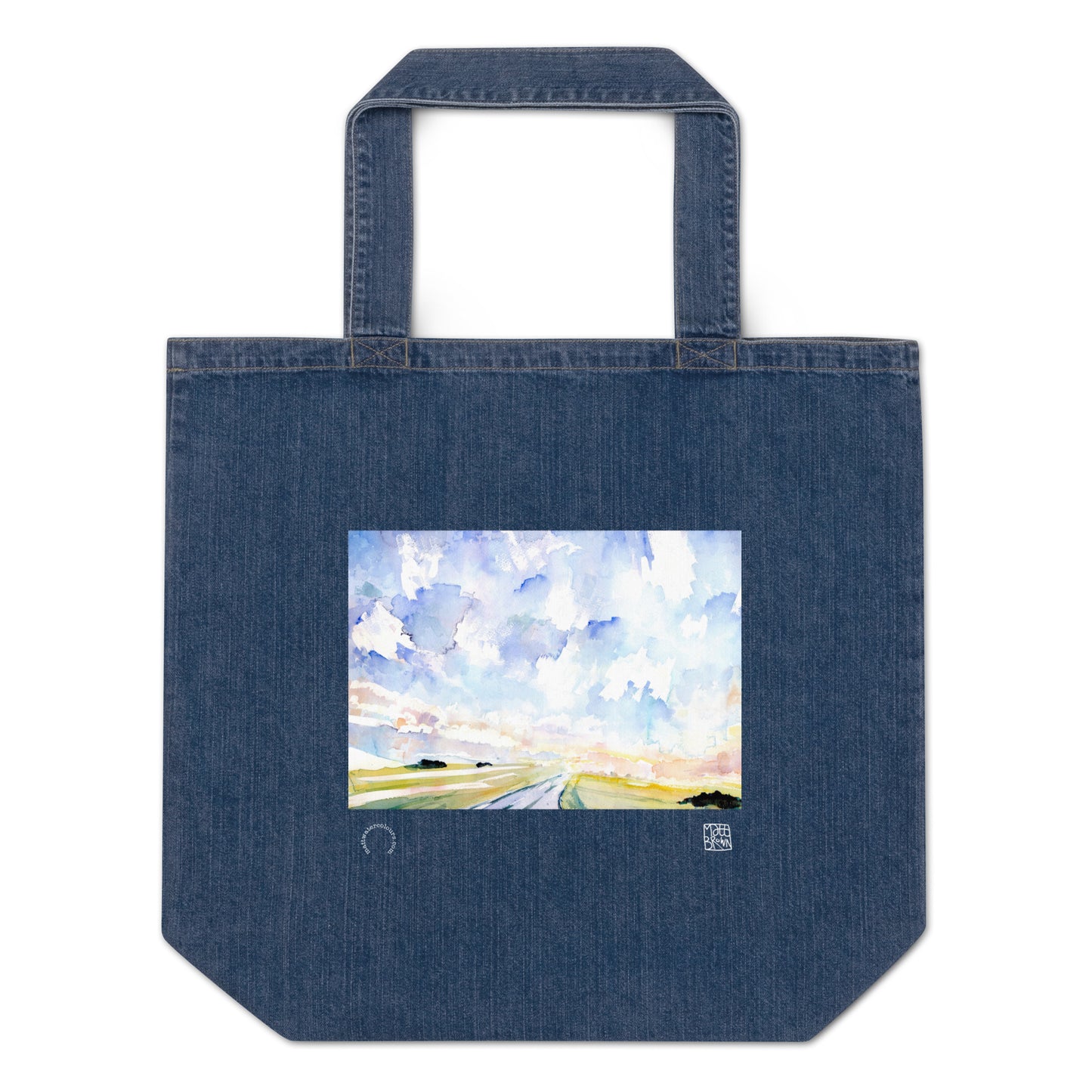 Organic denim tote bag - Travel