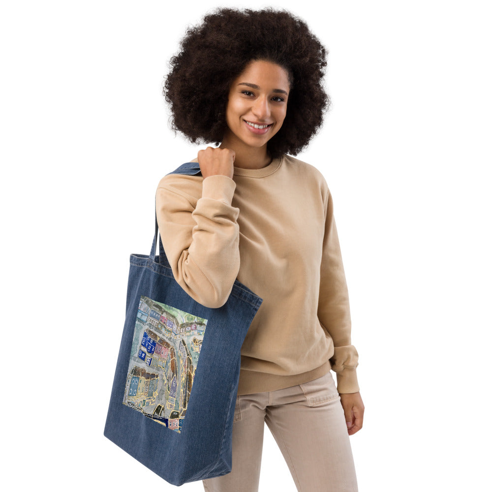 Organic Denim Tote Bag - The Lanes