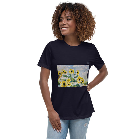 Women's Relaxed T-Shirt - Sunflowers