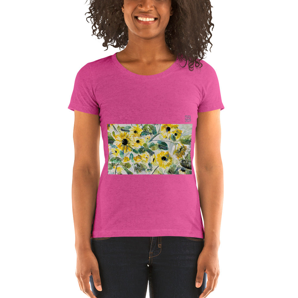 Fitted Woman's T-Shirt - Sunflowers