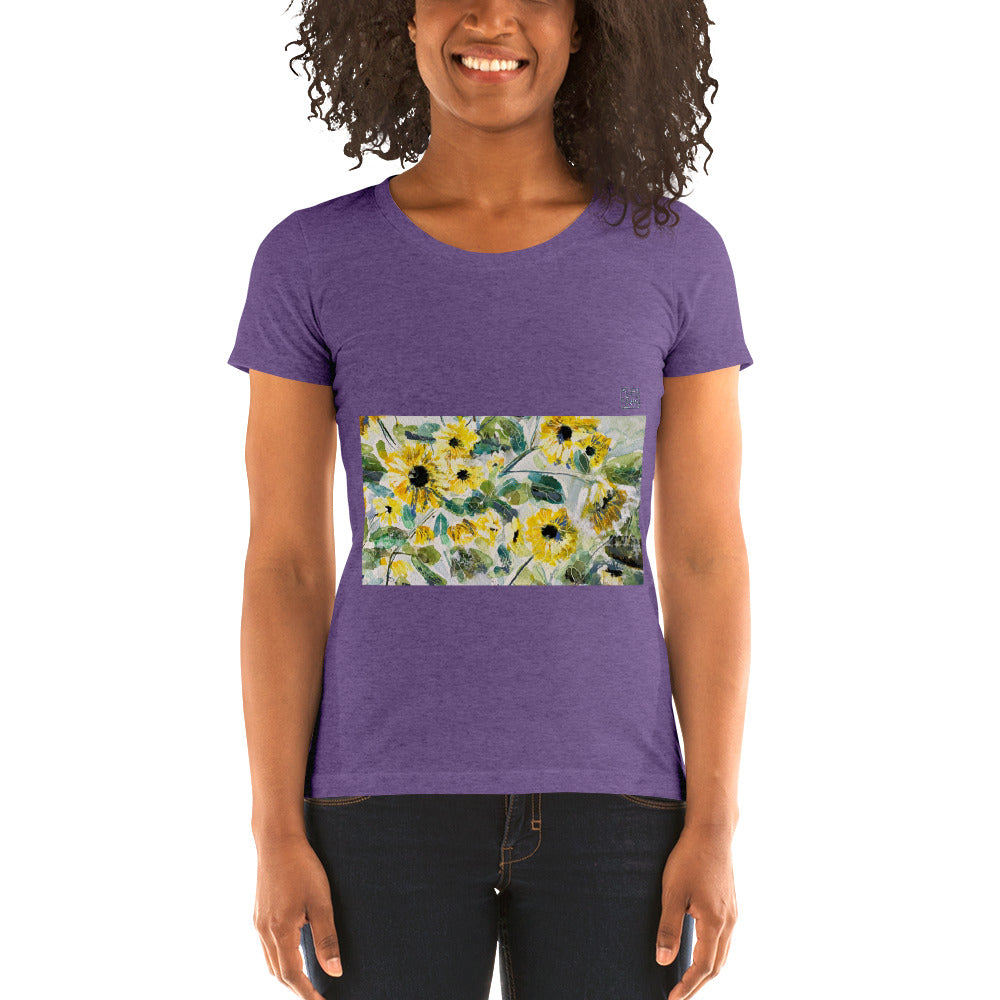 Fitted Woman's T-Shirt - Sunflowers