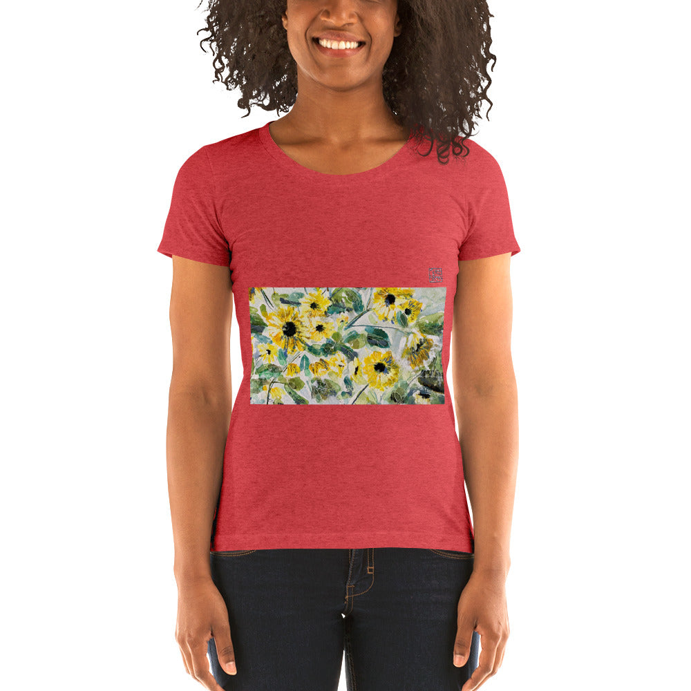 Fitted Woman's T-Shirt - Sunflowers